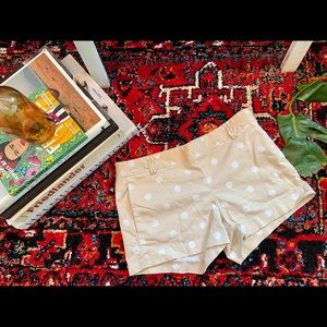 J.CREW stretch cream polka dot shorts